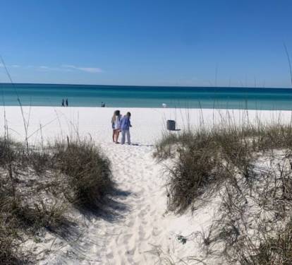 Path to the beach across dunes!