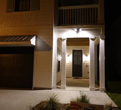 Path to Entrance Lit At Night