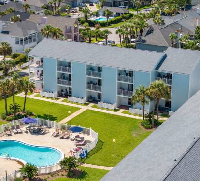Exterior view.  Our condo is the top floor on the right - notice how it is set back from the other condos in the building, giving privacy.  Pool and Ocean views!