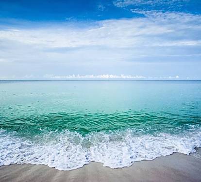 White-sand beach and Gulf waters