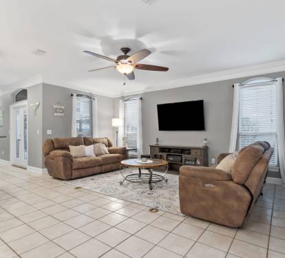 Living room with Wi-Fi enabled TV