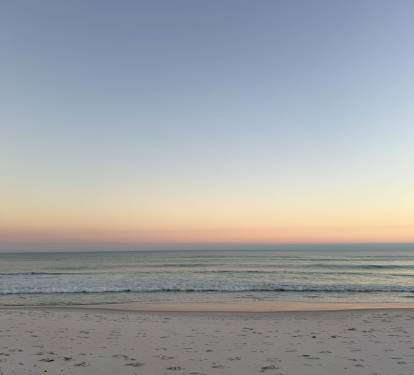 Private Gulf beach at sunset