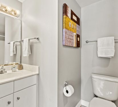  Master bathroom has everything you need! Shower/tub combo not pictured. 