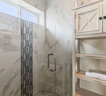 Primary walk-in shower