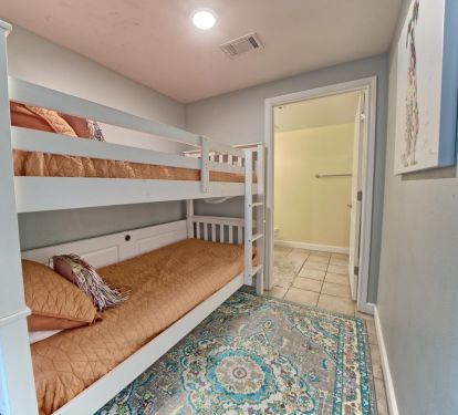Sweet dreams for the kids in sturdy bunks! 