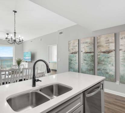View from kitchen beach retreat rentals miramar beach 406