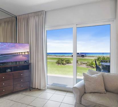 view from living room at beach retreat 105 pet friendly