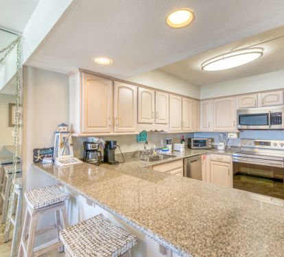 A fully equipped kitchen for all your vacation meals.