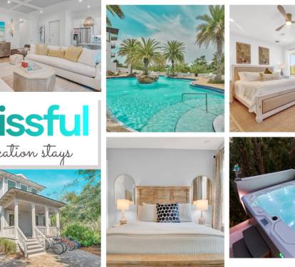 Blissful Stay 30A - 4 bed (KKKQ) 3 ensuite baths, private hot tub, 6 seater golf cart, pool... AMAZING 