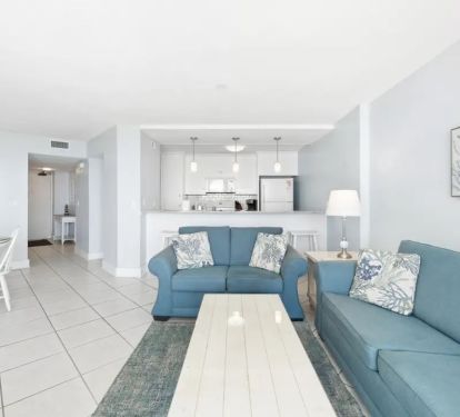Living and dining areas