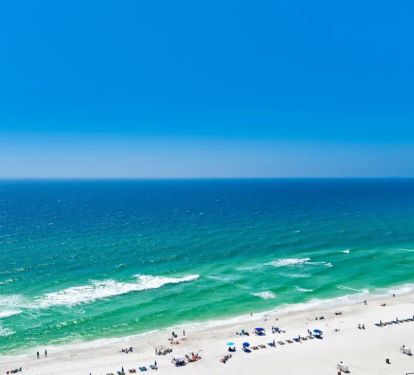 Beautiful white sand and emerald waters