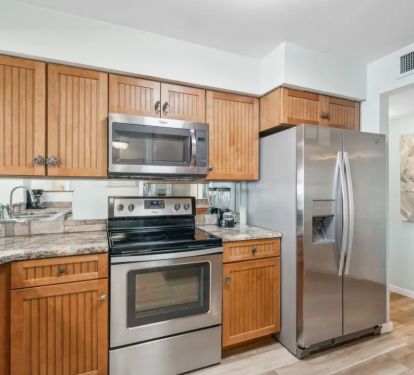 Fully stocked and spacious kitchen