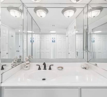 Additional vanity in master bedroom