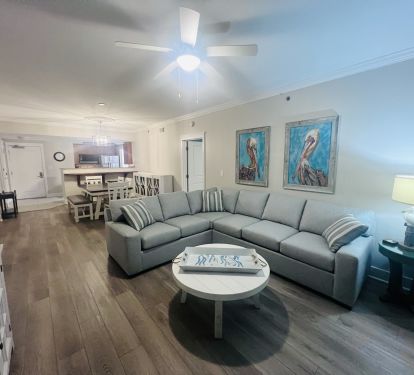 Living Room leading to balcony overlooking the Gulf!