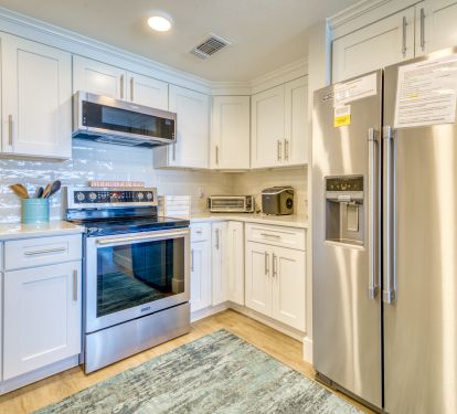 A fully stocked kitchen for easy vacation meals.