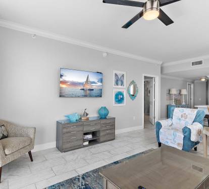 Smart TV and Gulf views-stay in or chill out