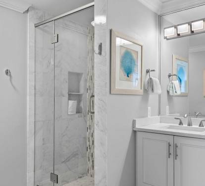 Bright and modern bathrooms with plenty of storage
