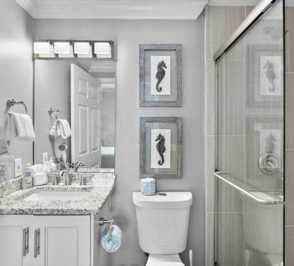Clean, updated bathrooms with hotel-style amenities