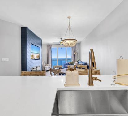 Enjoy stunning Gulf views right from the kitchen—so you never miss a moment of the ocean, even while cooking.