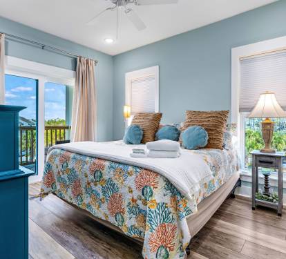 Upstairs King Bedroom Suite 2 with Full Balcony