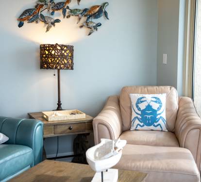 Comfortable leather seating with amazing views
