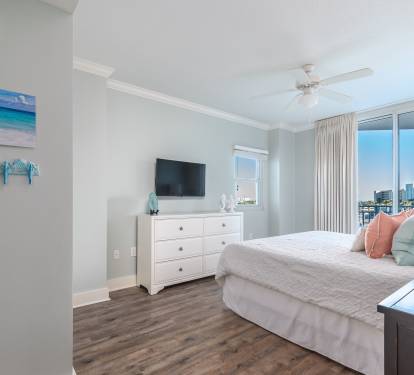 1 bedroom suite is very spacious for a pack n play to be set up if needed. 