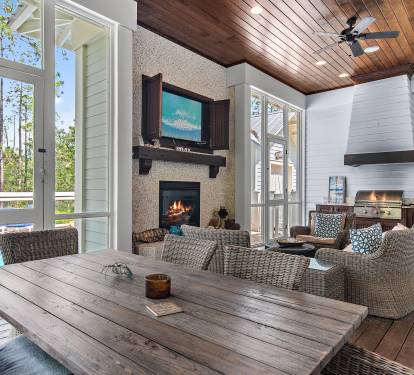 Covered outdoor seating