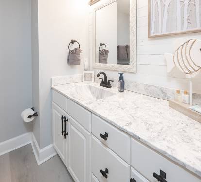 Bright, updated master bathroom