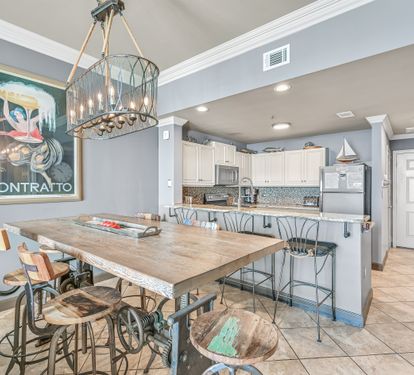Dine at Bistro height or standard height - table and seating are adjustable!