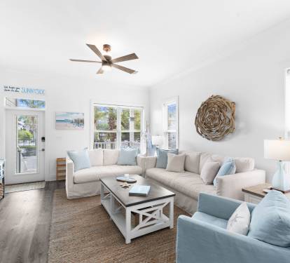 Our living room offers plenty of space for family game nights and visiting.