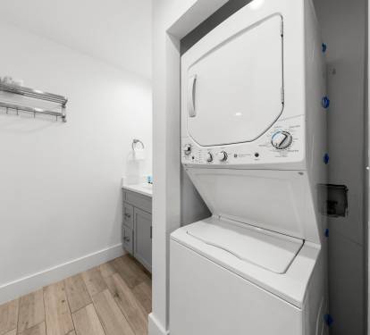 In unit washer and dryer in the primary bathroom