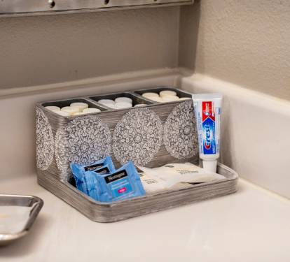 Toiletries may vary but they are provided