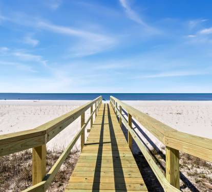 New boardwalk to the beach straight from our patio!