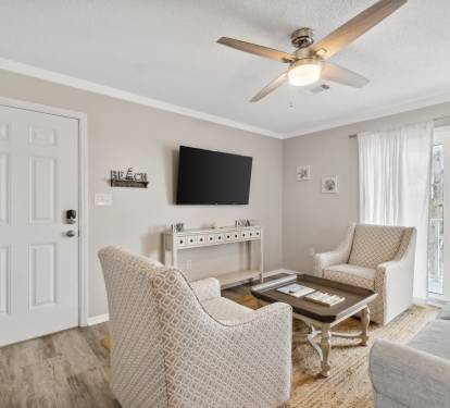 Spacious family room and balcony access