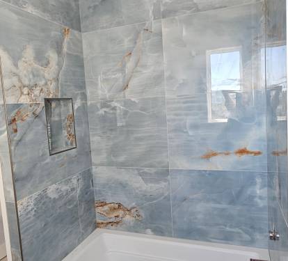 Dedicated Hall Bunk Retreat Bath with tub/shower combo, dual vanity & built in closet cabinetry for easy unpacking