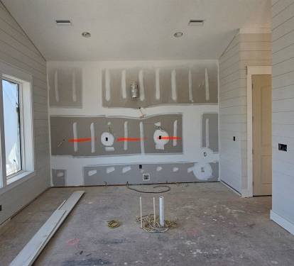 Full Kitchen with Island to seat 4, built in pantry cabinet, fridge, gas stove, oven, microwave, dishwasher & pot filler.