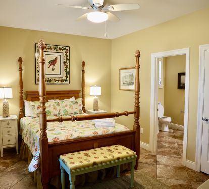 Queen bedroom facing the road