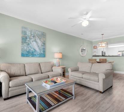 Open living and dining space