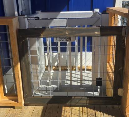 Lift from deck with safety gate