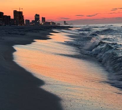 Wake up and chase sunrises on the beach a short distance from the house.  The morning sun reflecting the water and white sand puts on a show that is never the same.