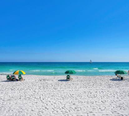 Quiet stretch of private beach w/ soft sand & open views.