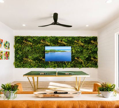 Custom Glass Ping Pong Beneath the Living Wall