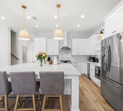 Large kitchen island with additional sink