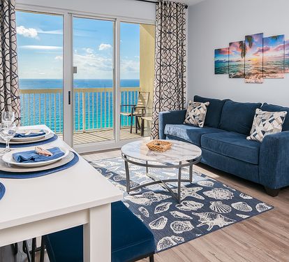 Living Room with stunning Gulf View