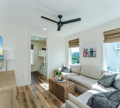 Bunk Room Suite: 8 Bunk Beds, Living Room with 75" TV, and Bathroom
