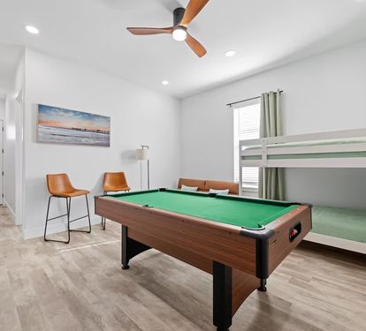 A pool table upstairs to enjoy!