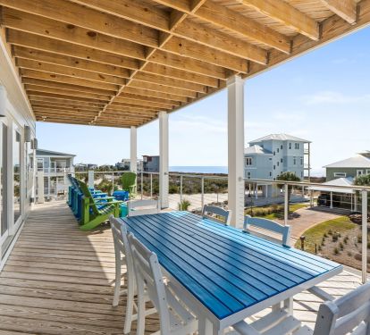 Oversized porches, comfortable seating, gas grill and amazing gulf views 