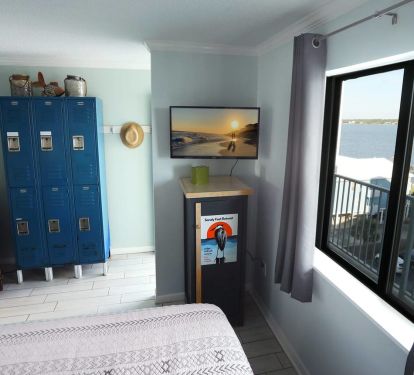 View of Little Lagoon. Lockers from the fishing village of Bayou La Batre. 
