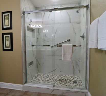 New walk in shower in Master