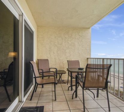 Gulf front balcony for your morning coffee, dinner or just to relax.